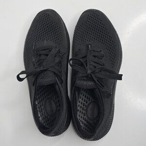 Crocs LiteRide 360 Pacer Men Size 6 Triple Black Lace Up Shoes Sneakers